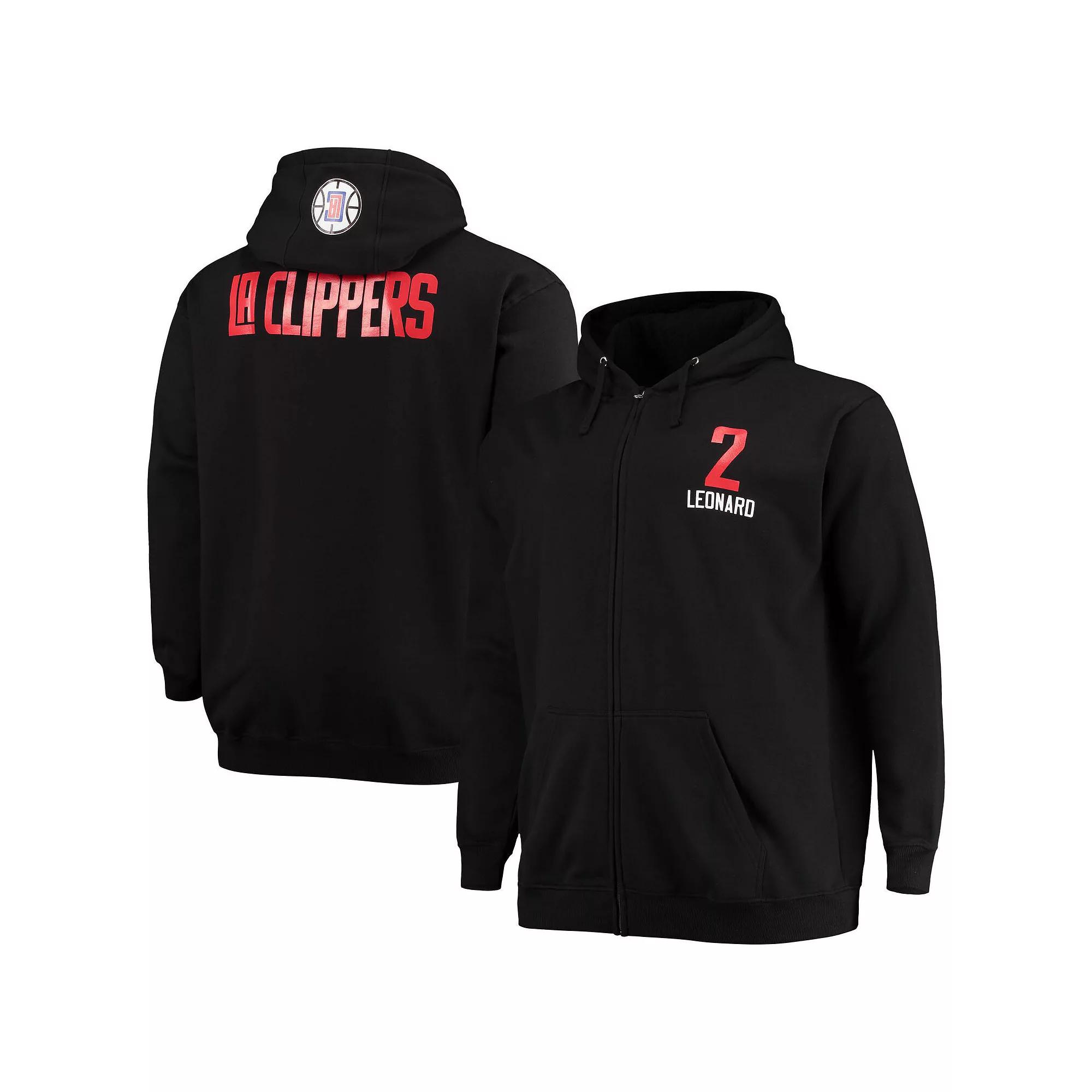 Mens Fanatics Branded Kawhi Leonard LA Clippers Big & Tall Player Name & Number Full-Zip Hoodie Jacket Product Image