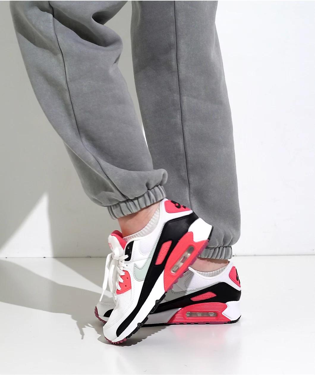 Nike Air Max 90 White, Black & Pink Foam Shoes Product Image
