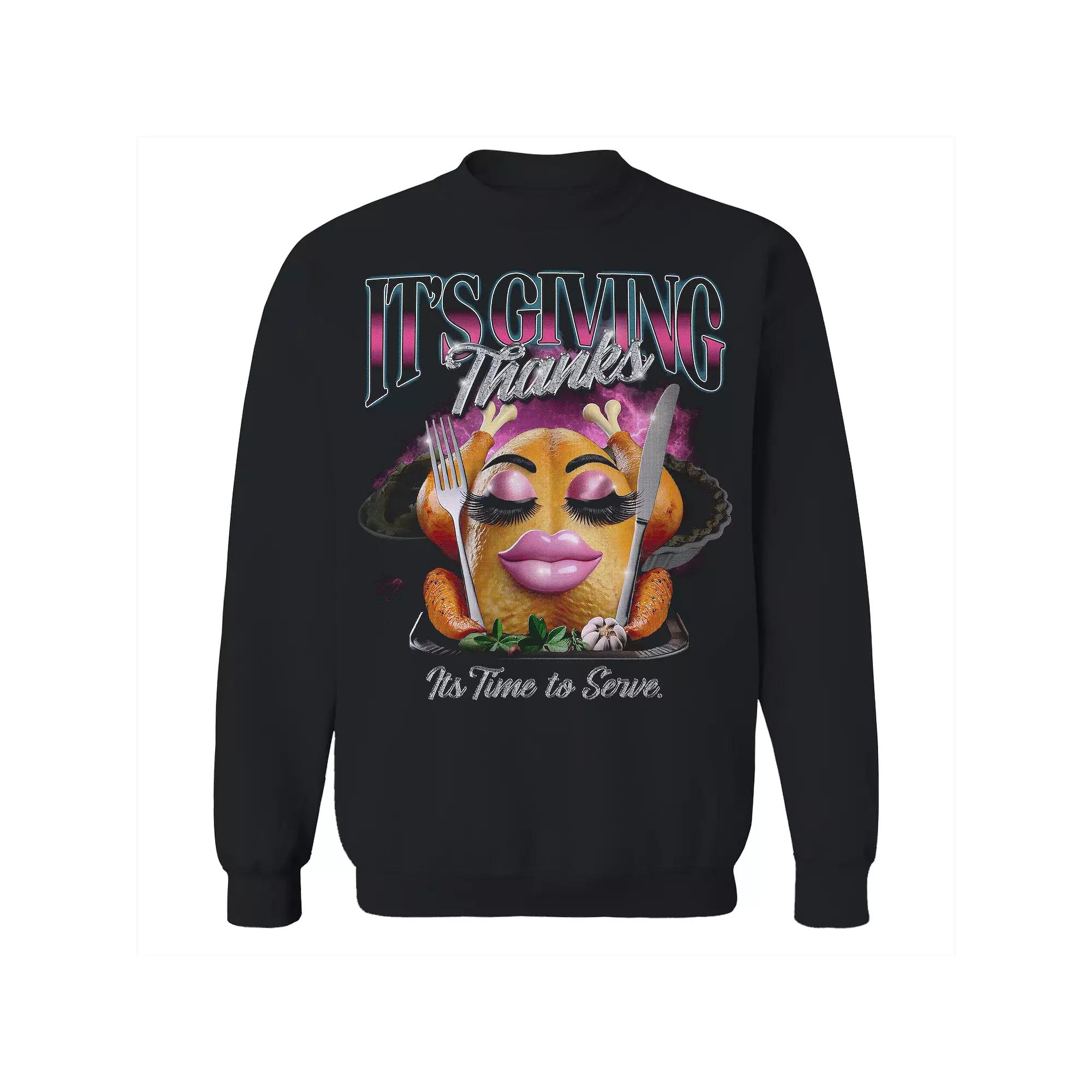 Men's COLAB89 Its Giving Thanks Thanksgiving Graphic Sweatshirt, Adult Unisex,  Product Image