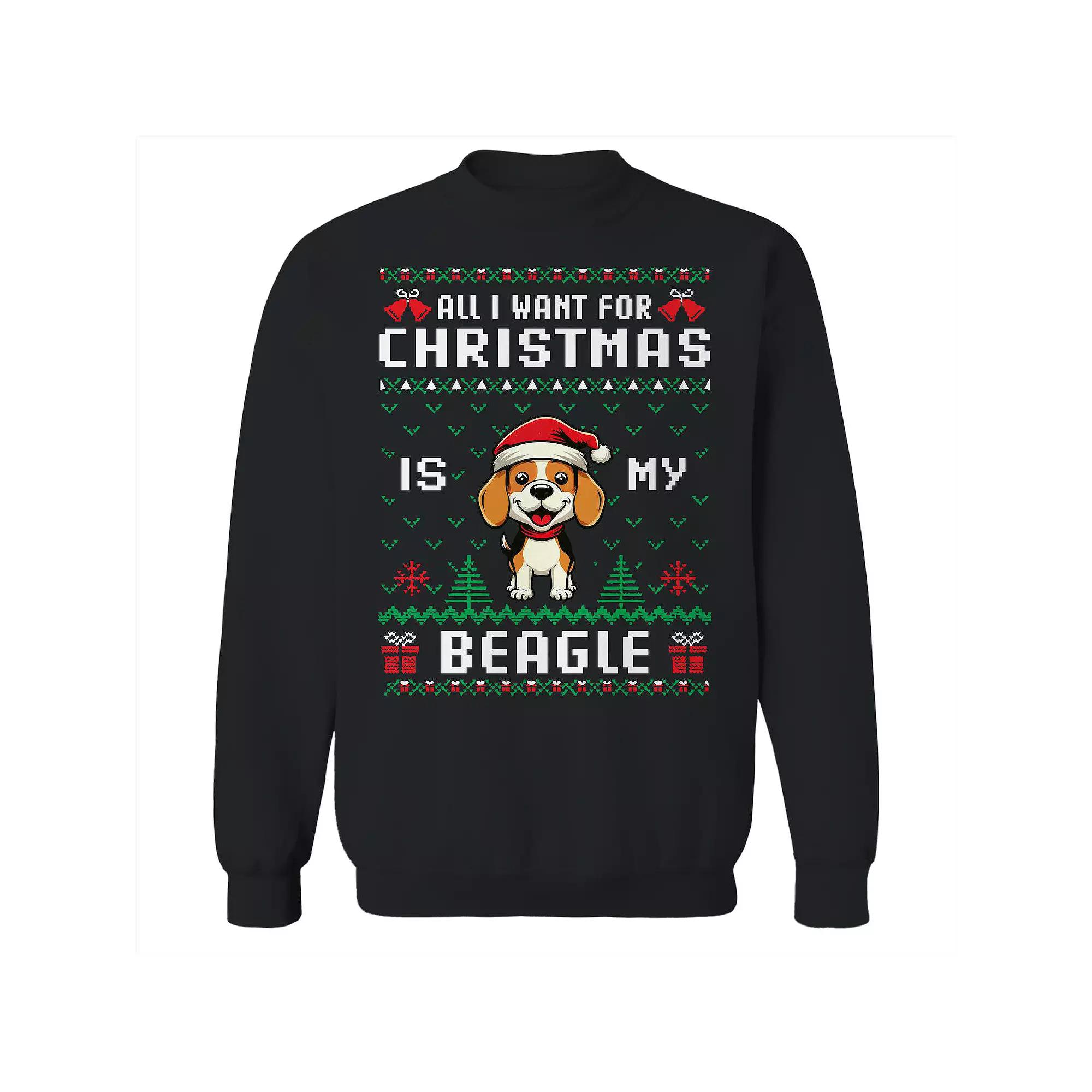 Men's Ugly Christmas Sweater Beagle Graphic Sweatshirt, Adult Unisex,  Product Image