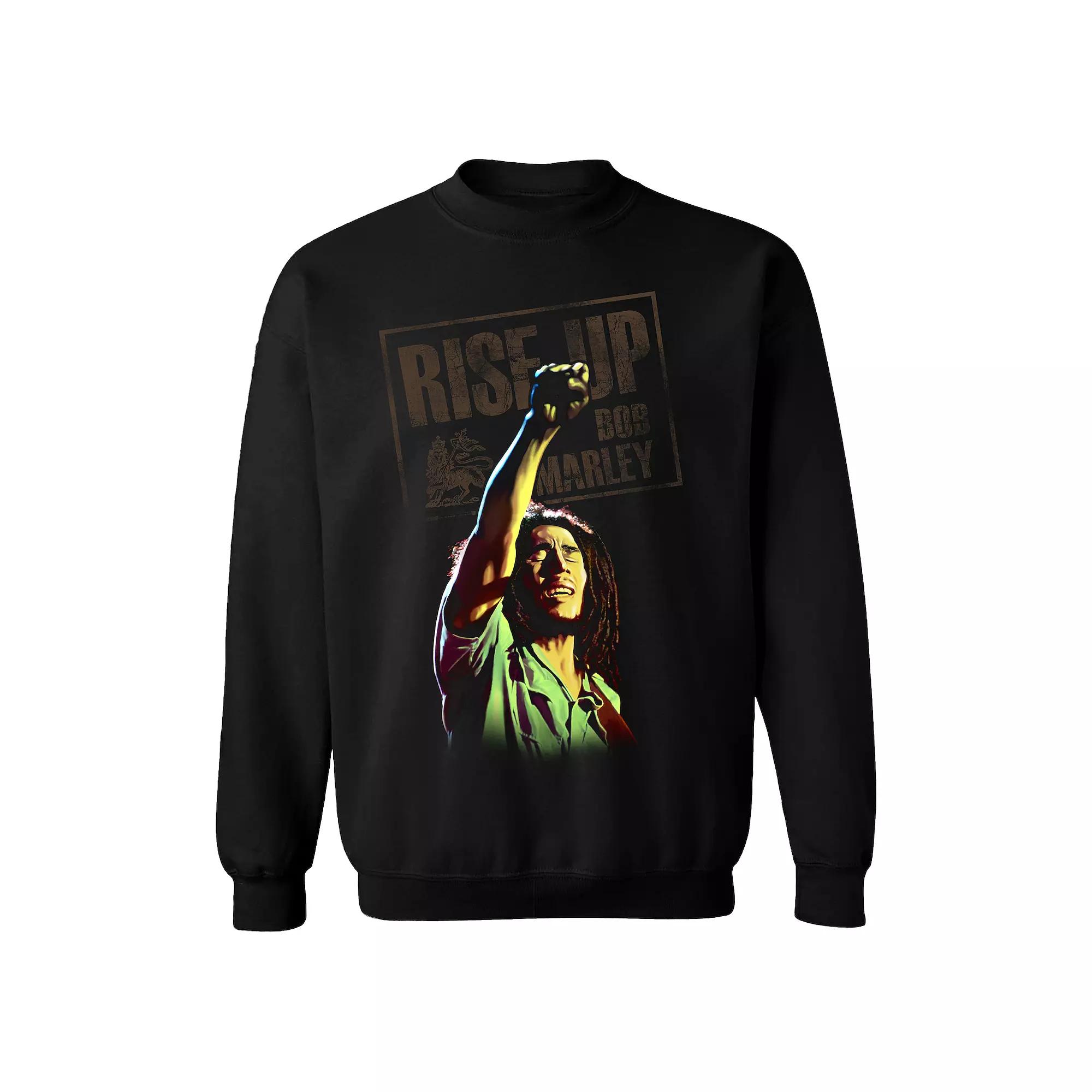 Men's Bob Marley Arms Up Sweatshirt, Size: Large, Black Product Image