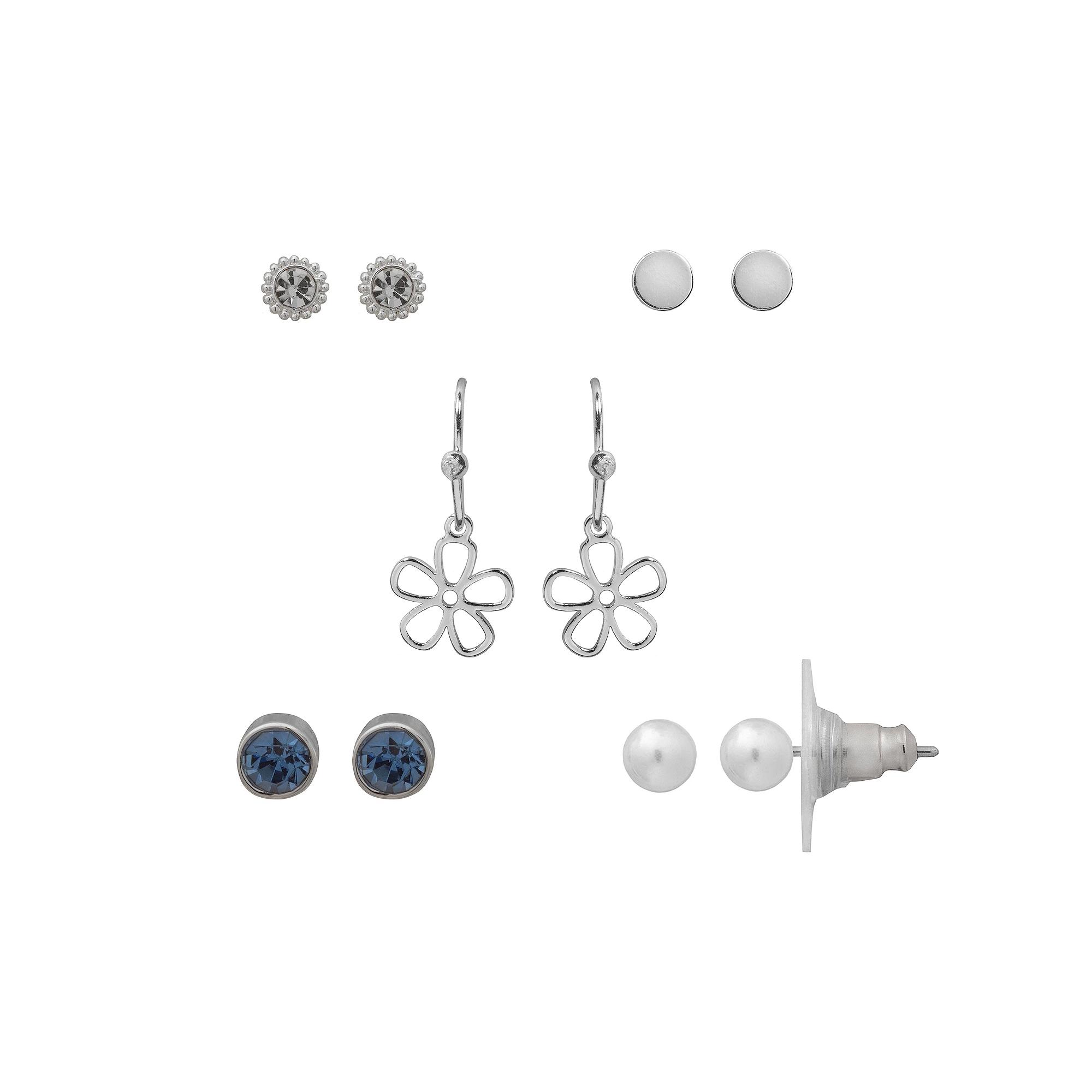 LC Lauren Conrad 5-Piece Multi Stud Earring Set, Women's, Blue Product Image