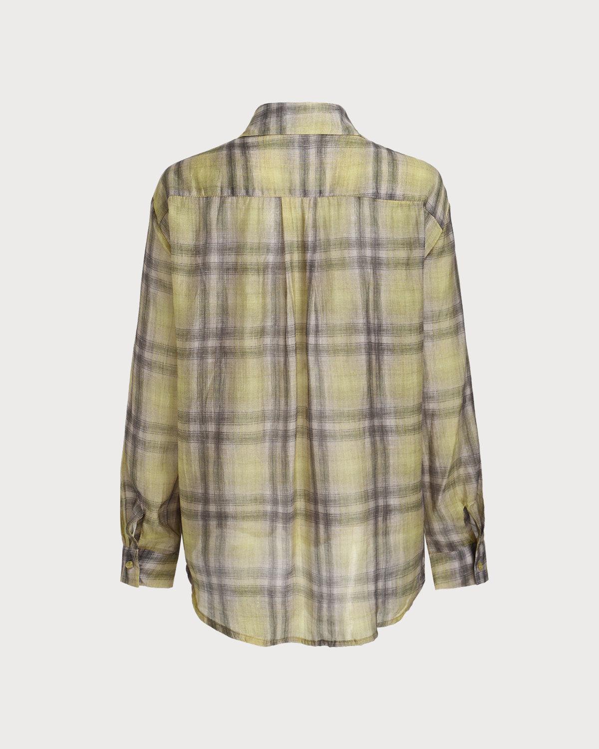 Yellow Plaid Lyocell Shirt Product Image