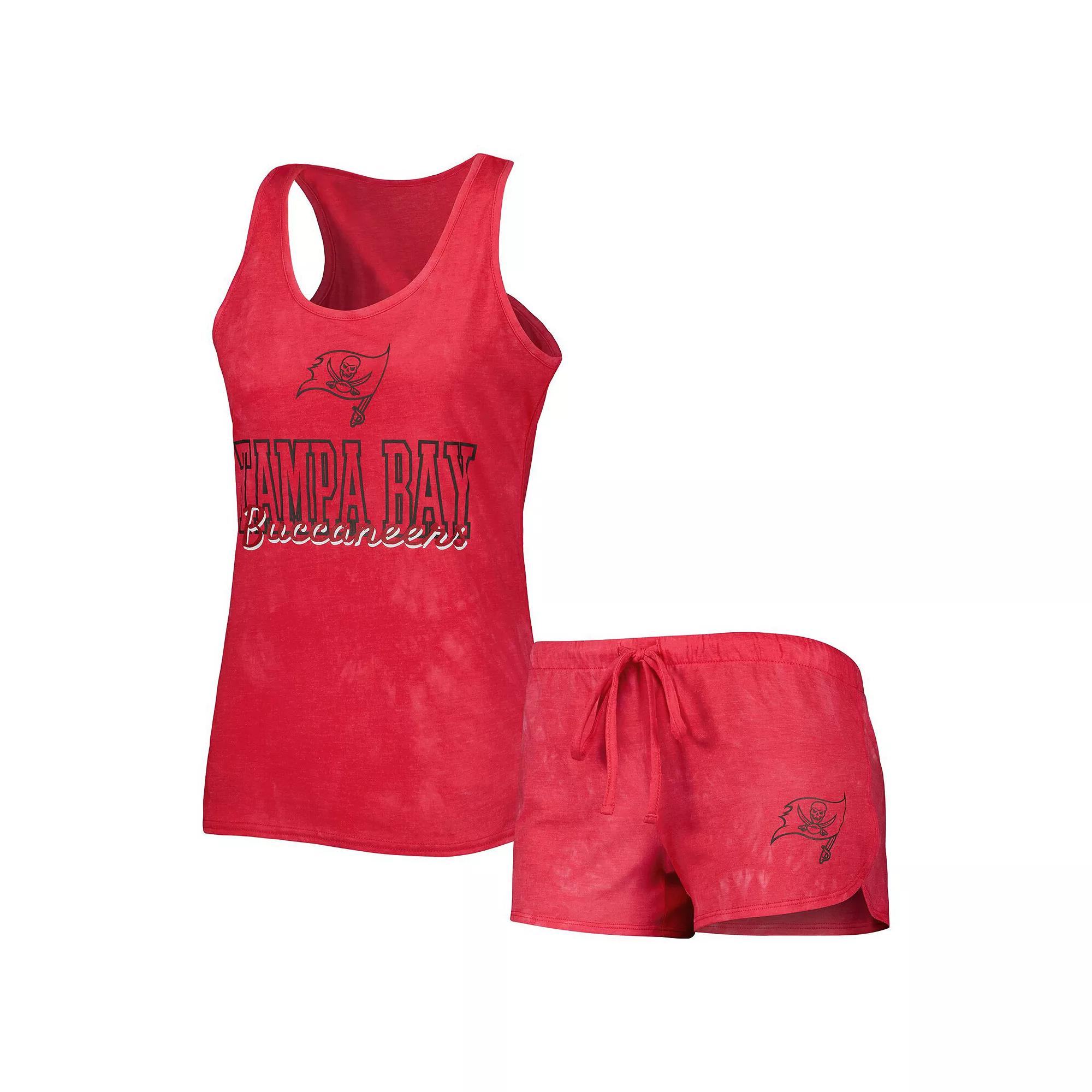 Women's Concepts Sport Red Tampa Bay Buccaneers Billboard Scoop Neck Racerback Tank Top and Shorts Sleep Set,  Product Image
