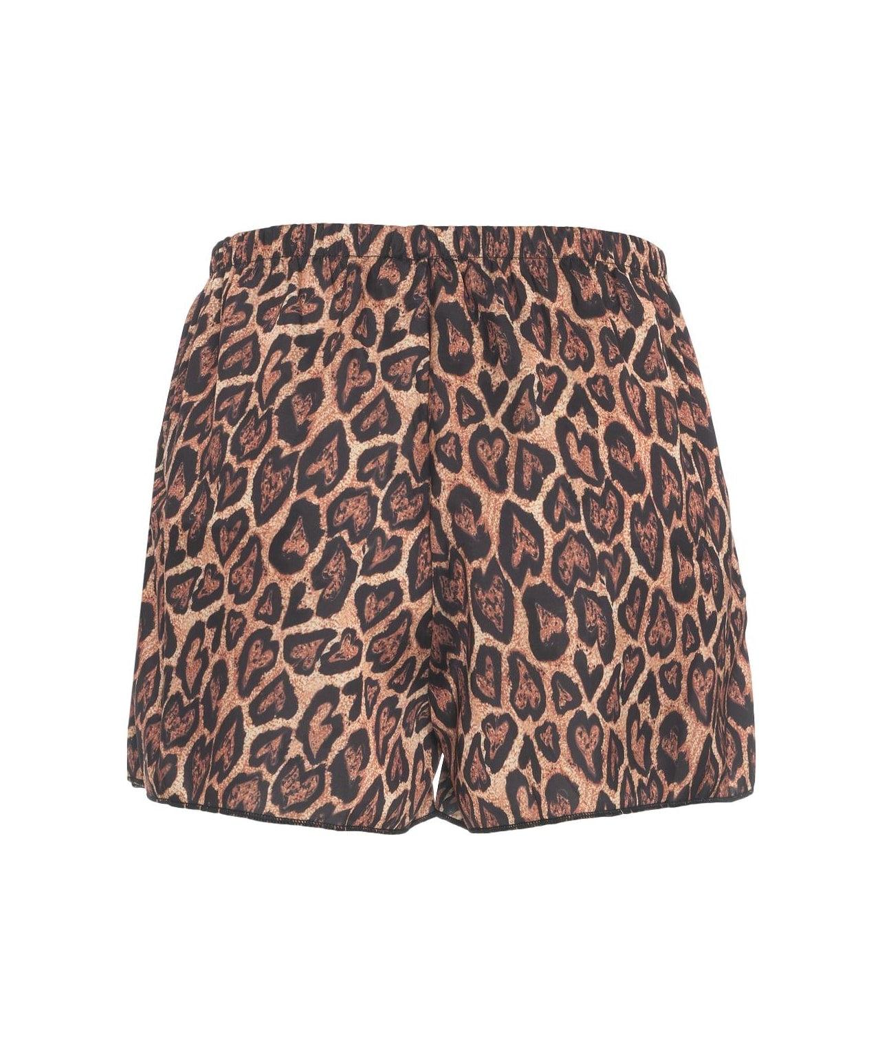 Satin shorts with animal print Product Image