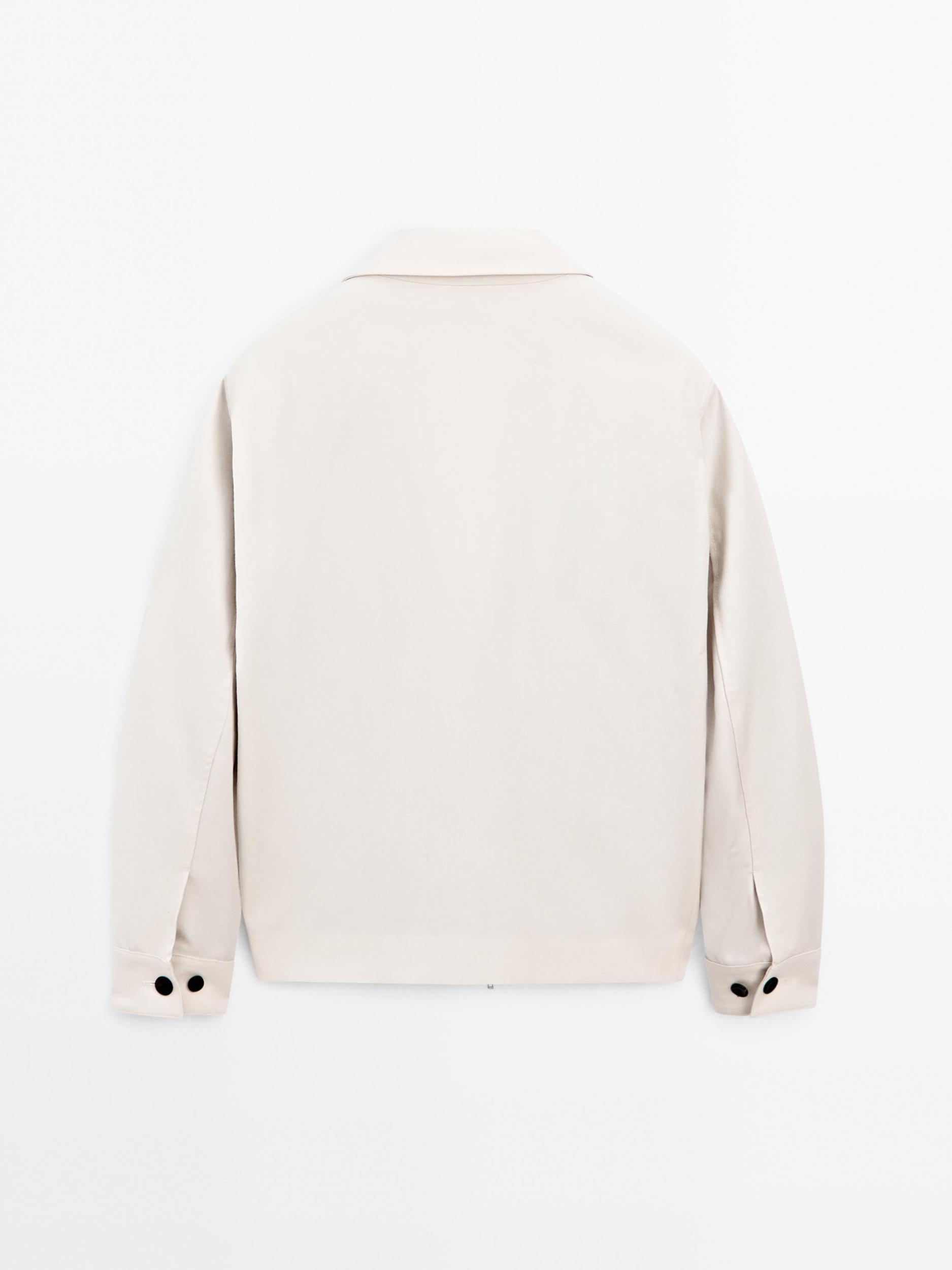 Wool and cotton blend jacket with pockets Product Image