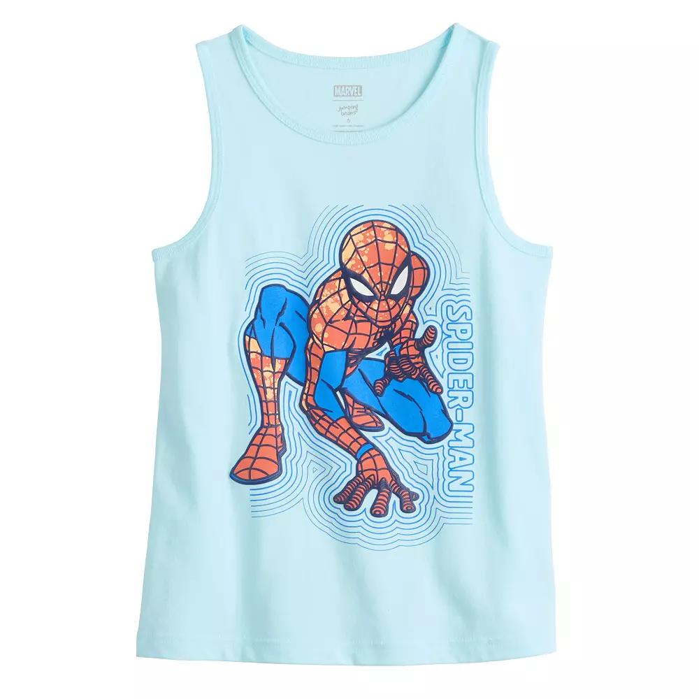 Boys 4-12 Jumping Beans® Marvel Spider-Man Basic Tank Top, Boy's, Size: 7, Blue Spiderman Lines Product Image