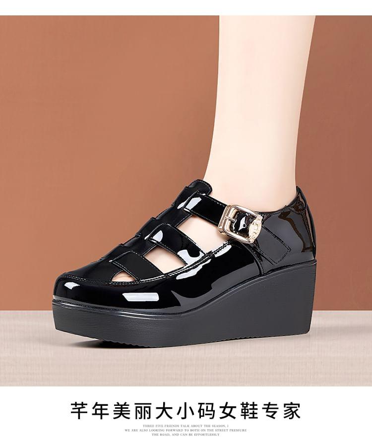 Platform Patent Leather Wedge Gladiator Sandals Product Image