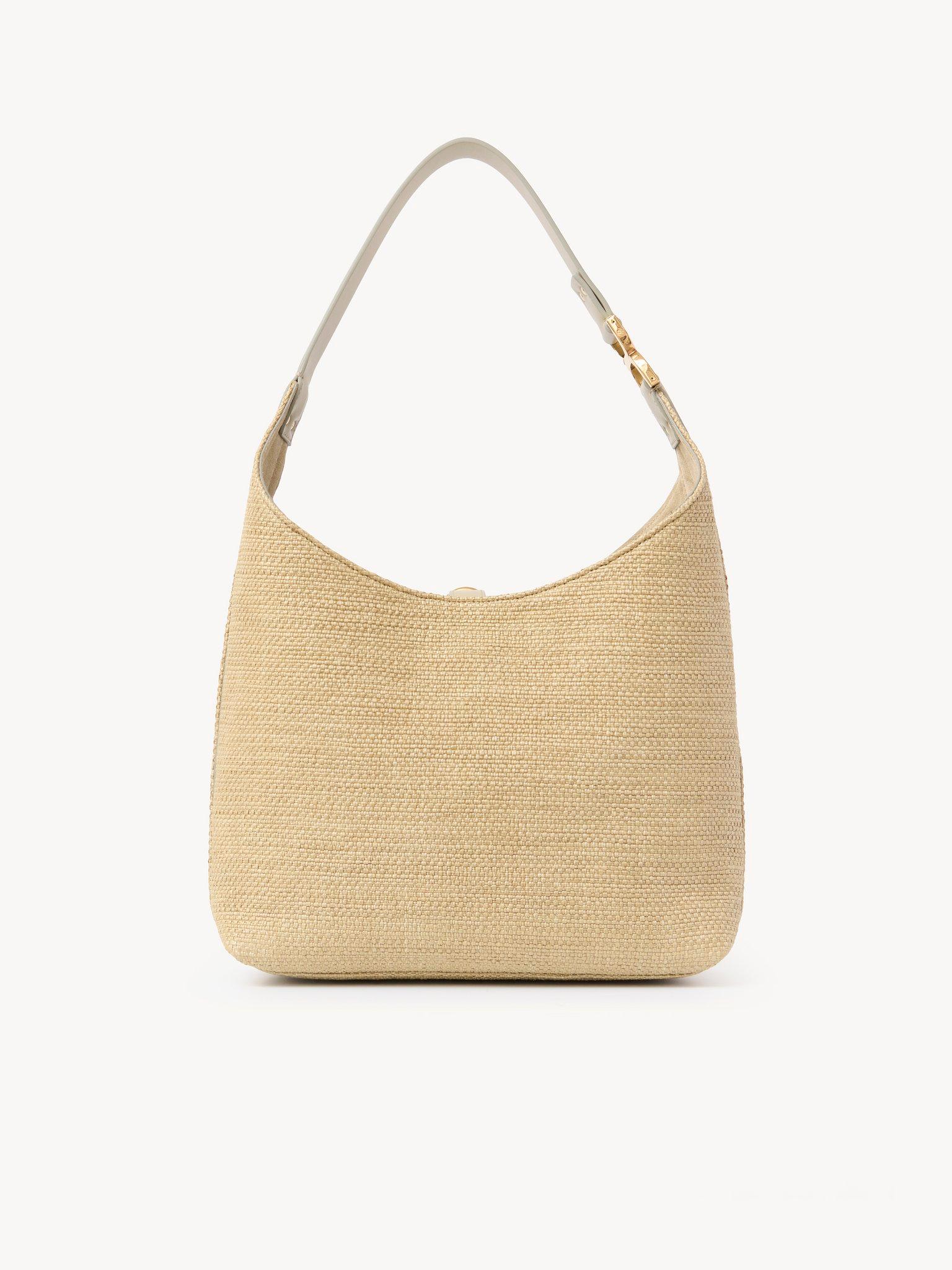 Small Marcie hobo bag in raffia-effect fibers Product Image