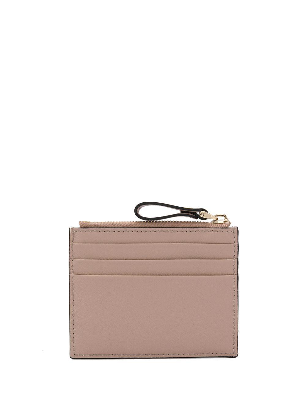Rockstud zipped leather cardholder Product Image