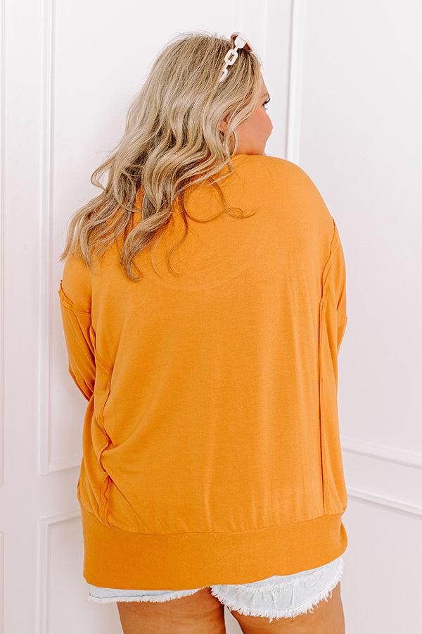 Texas Embroidered Oversized Top in Rust Curves Product Image