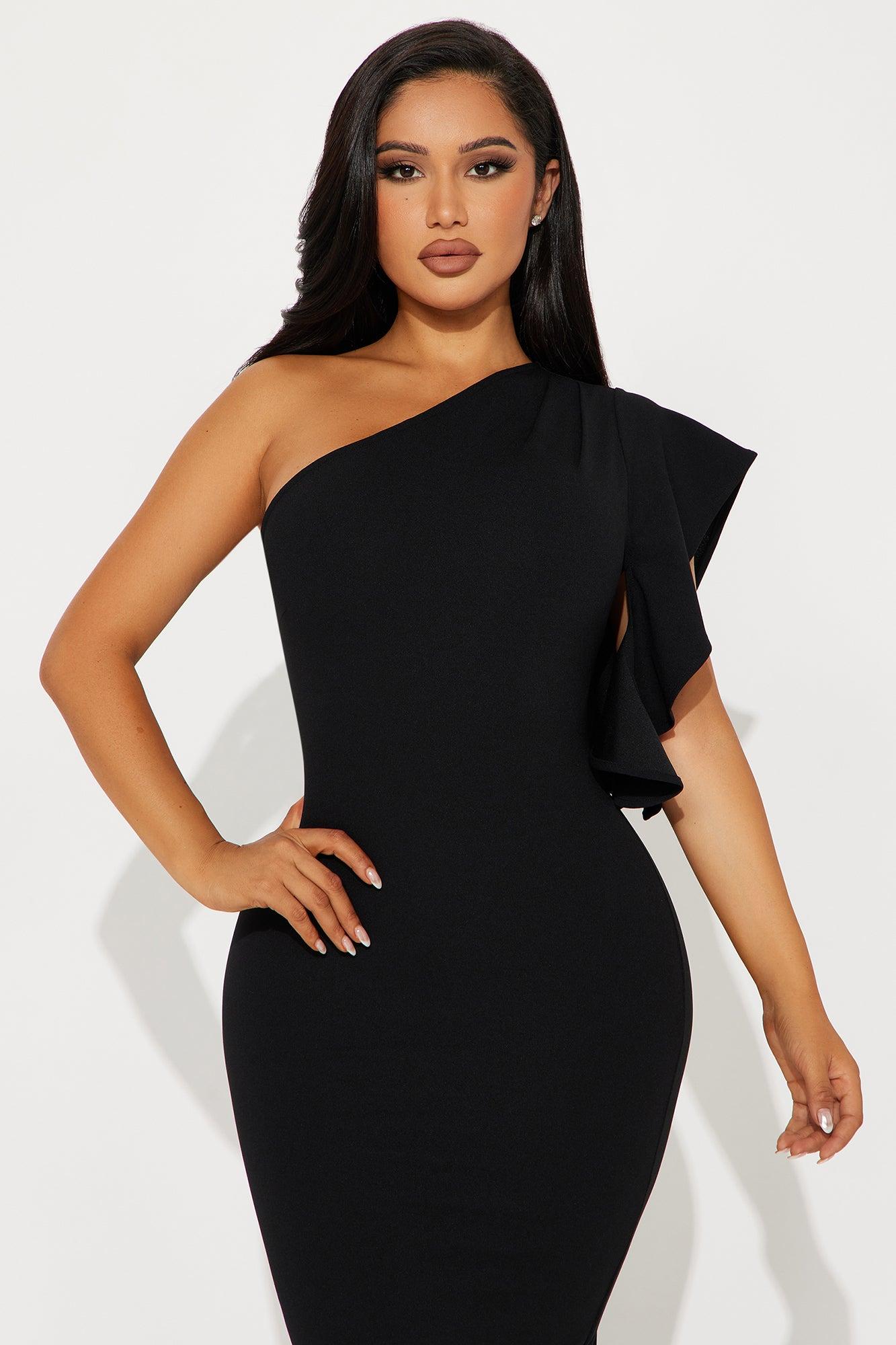 See You At The Yacht Club Body Sculpting Midi Dress - Black Product Image