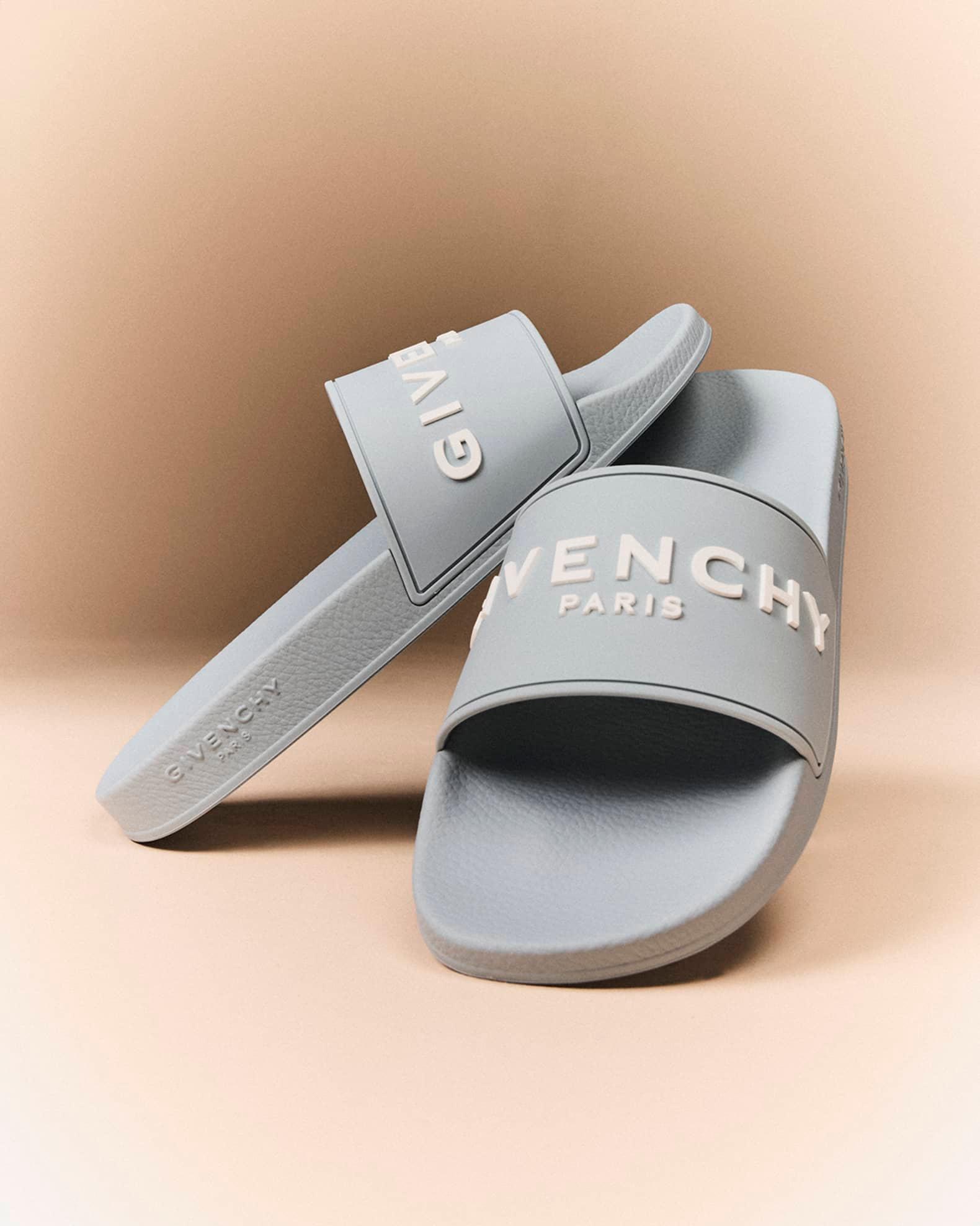 Men's Leather Logo Slide Sandals Product Image