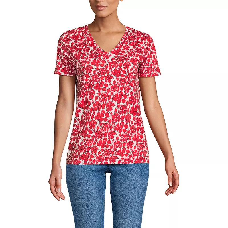 Women's Lands' End Relaxed-Fit Supima Cotton V-Neck Tee,  Product Image