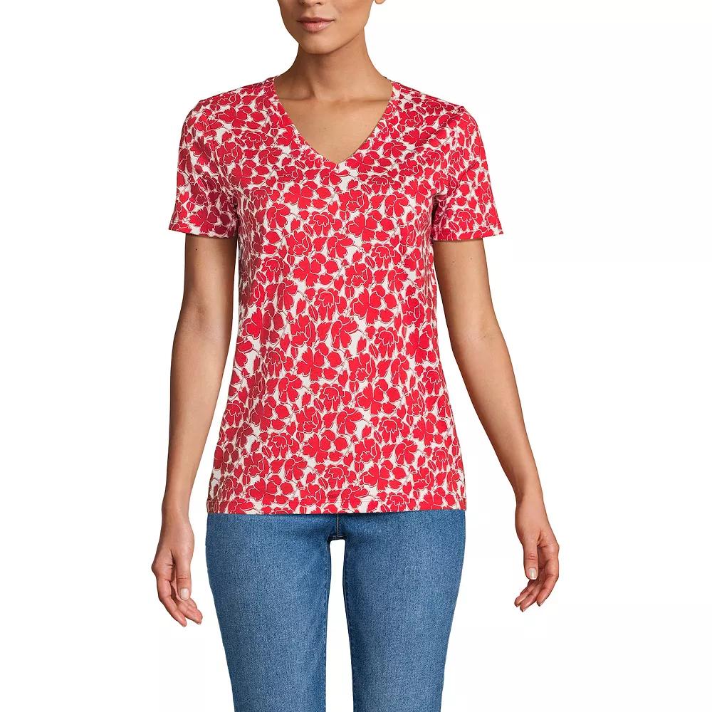 Women's Lands' End Relaxed-Fit Supima Cotton V-Neck Tee,  Product Image