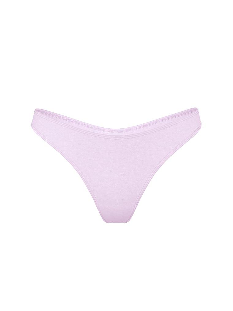 Stretch Cotton High-Leg Scoop Thong Panty Product Image