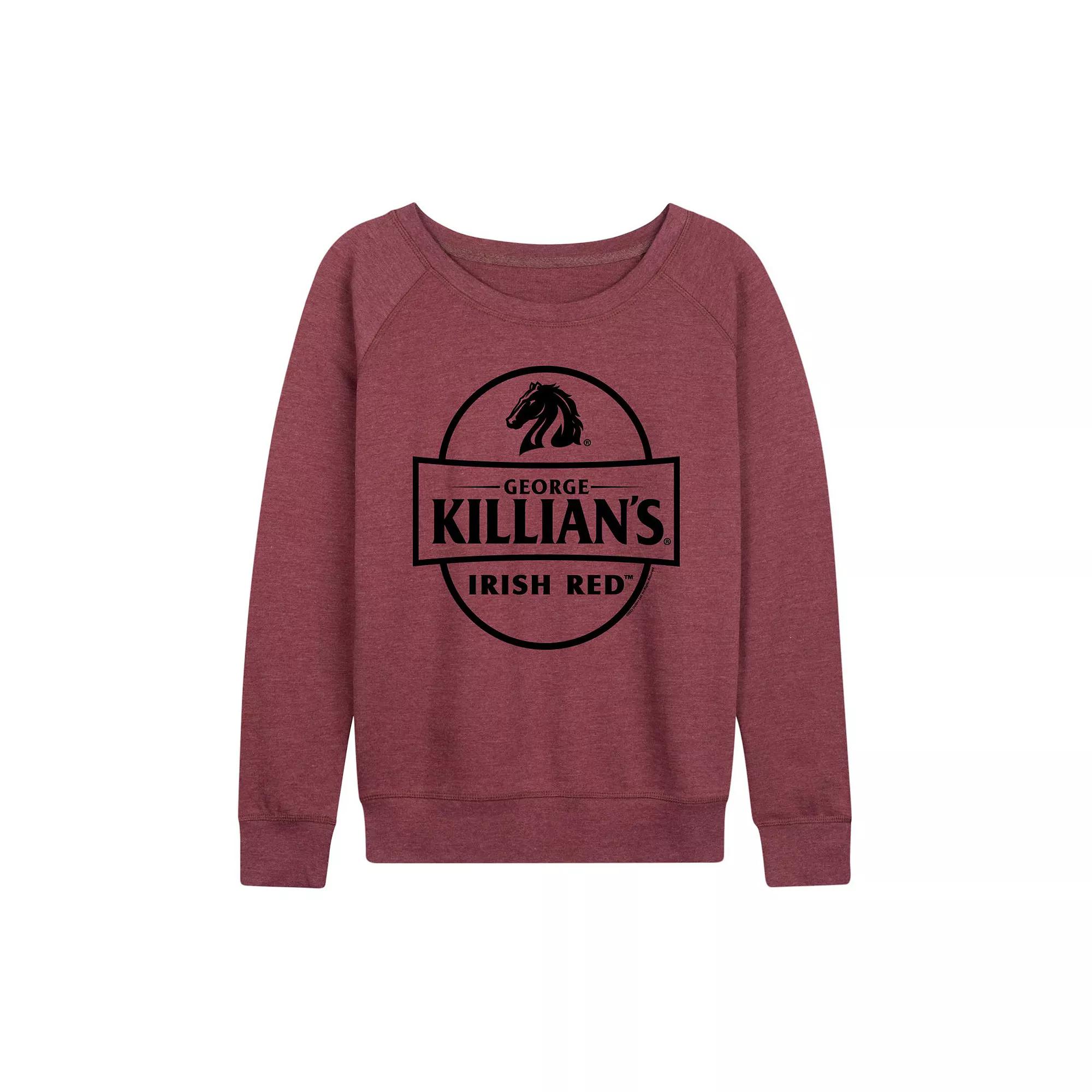 Women's Witch Cat With Pumpkin Halloween French Terry Long Sleeve Tee,  Product Image