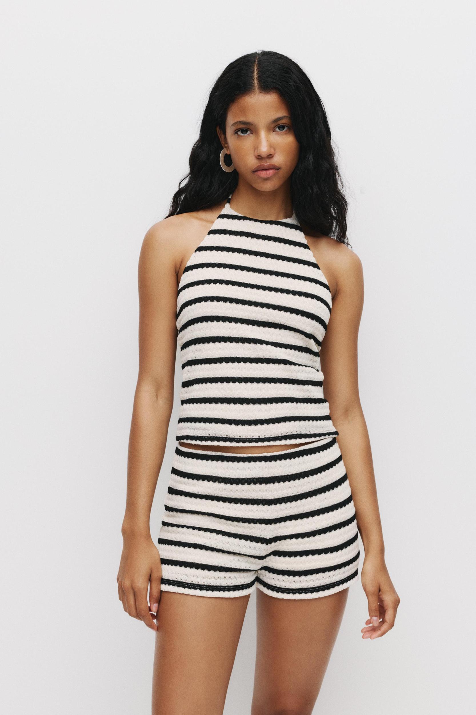 Striped knit top Product Image