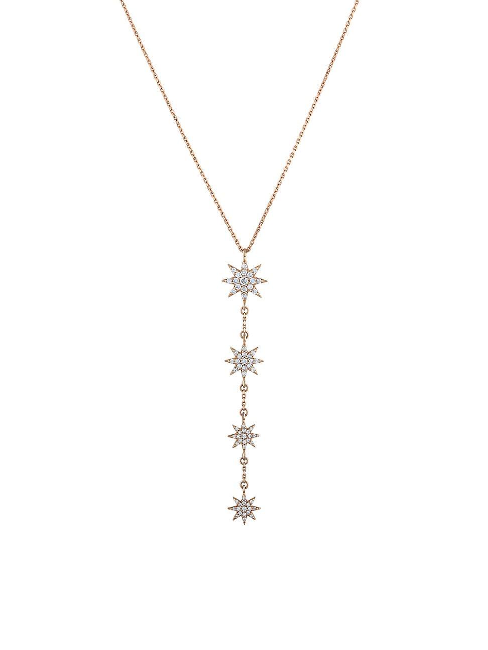 Womens Star Light Venus 14K Rose Gold & 0.46 TCW Diamond Y Necklace Product Image