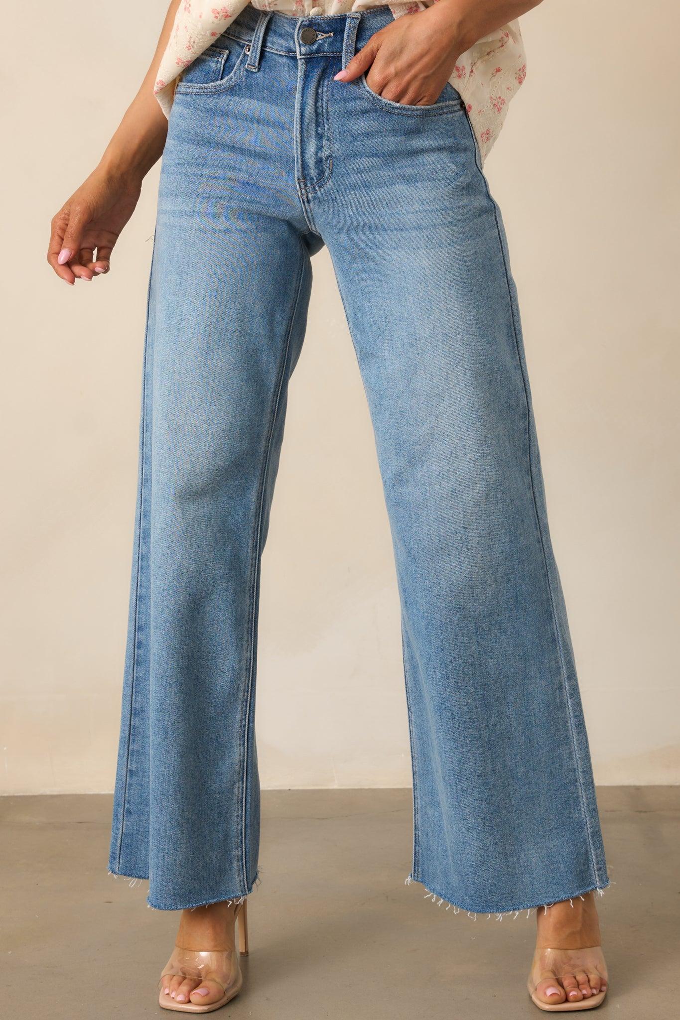 In The Countryside Medium Wash Straight Leg Jeans Product Image