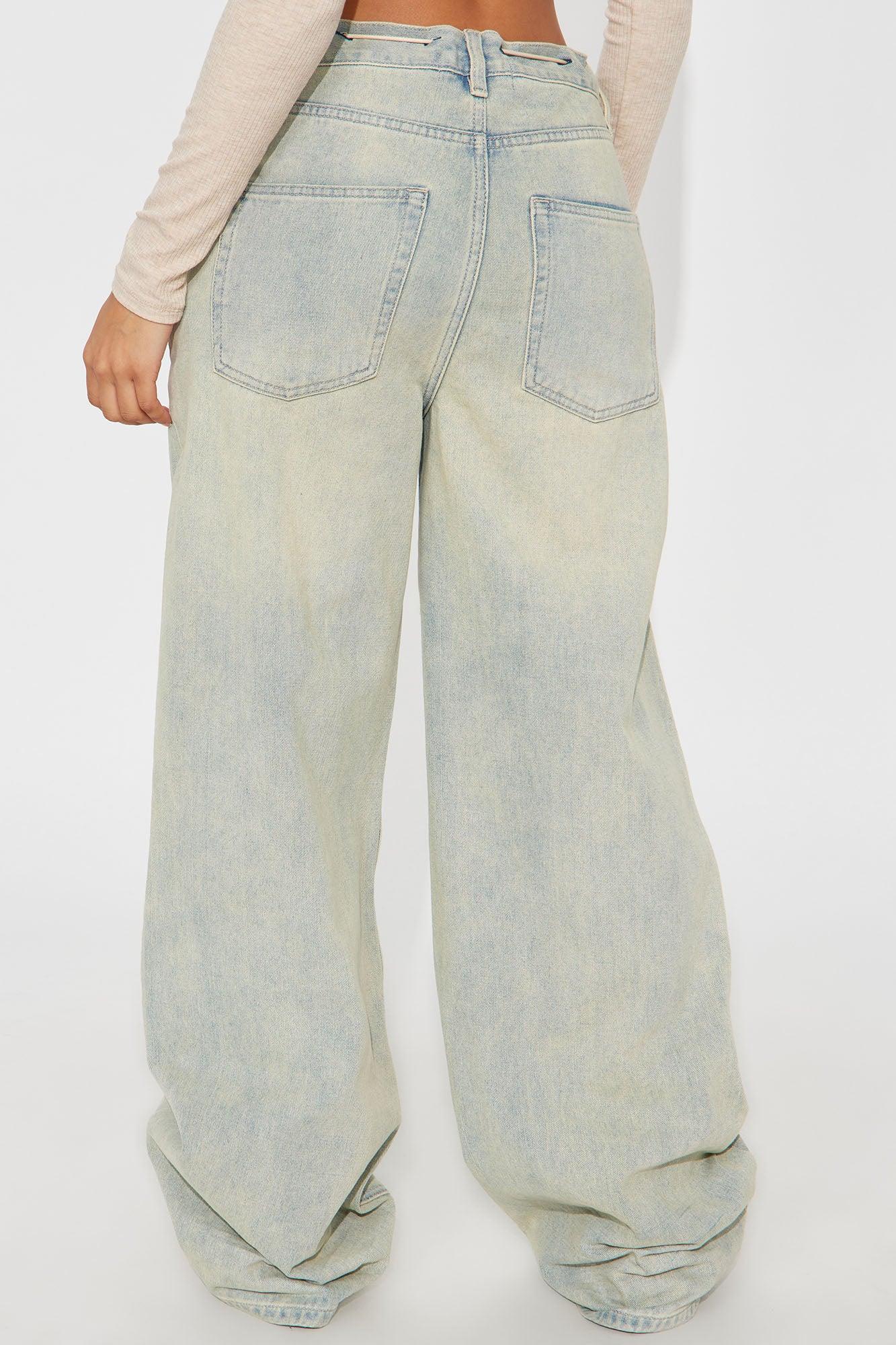 Get Into It Wide Leg Jeans - Light Wash Female Product Image