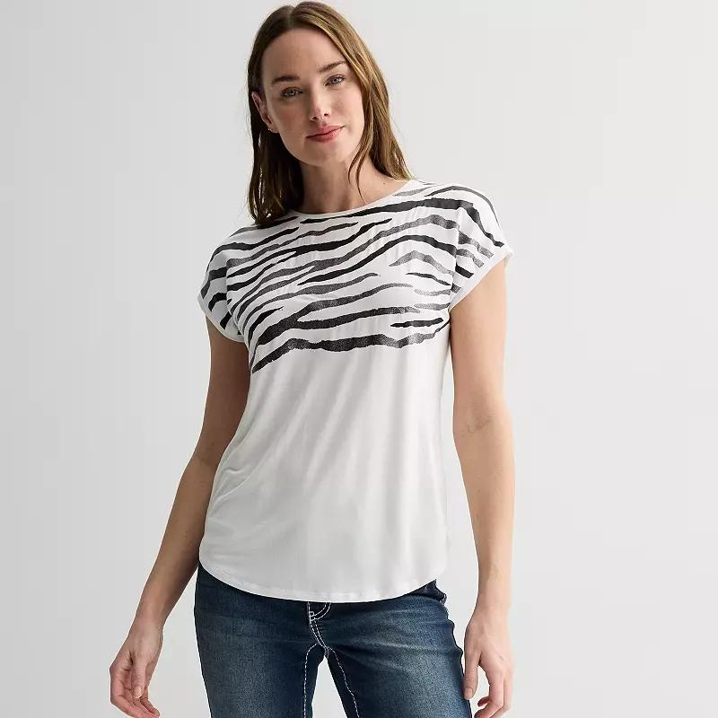 Womens Apt. 9 Short Sleeve Embellished Top Product Image