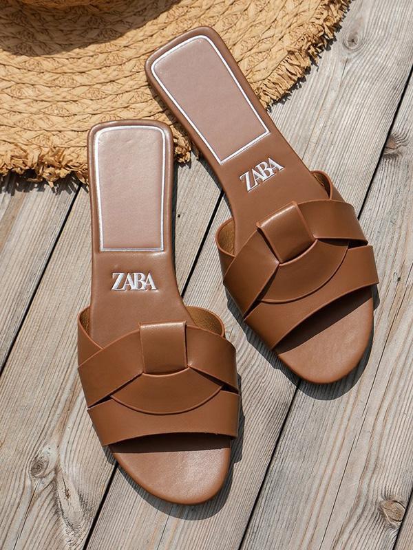 Hollow Open Toe Split-Joint Slippers Product Image