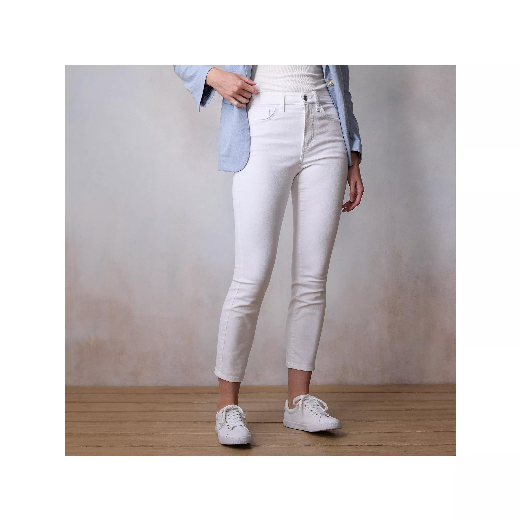 Women's LC Lauren Conrad High Rise 5 Pocket Skinny Jeans, Size: 18, Grey White Product Image