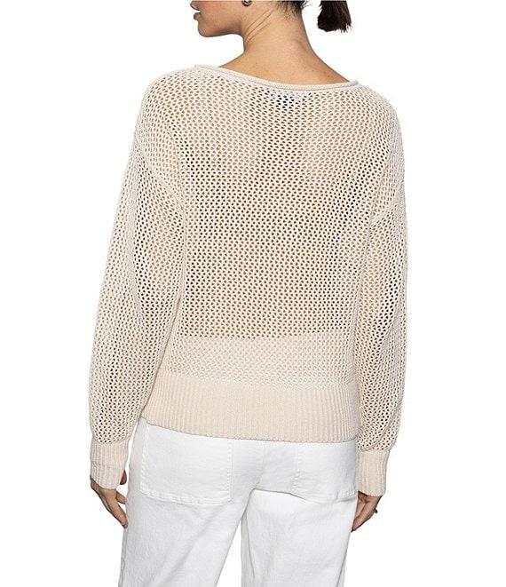 Sanctuary Open Knit Crew Neck Long Sleeve Sweater Product Image