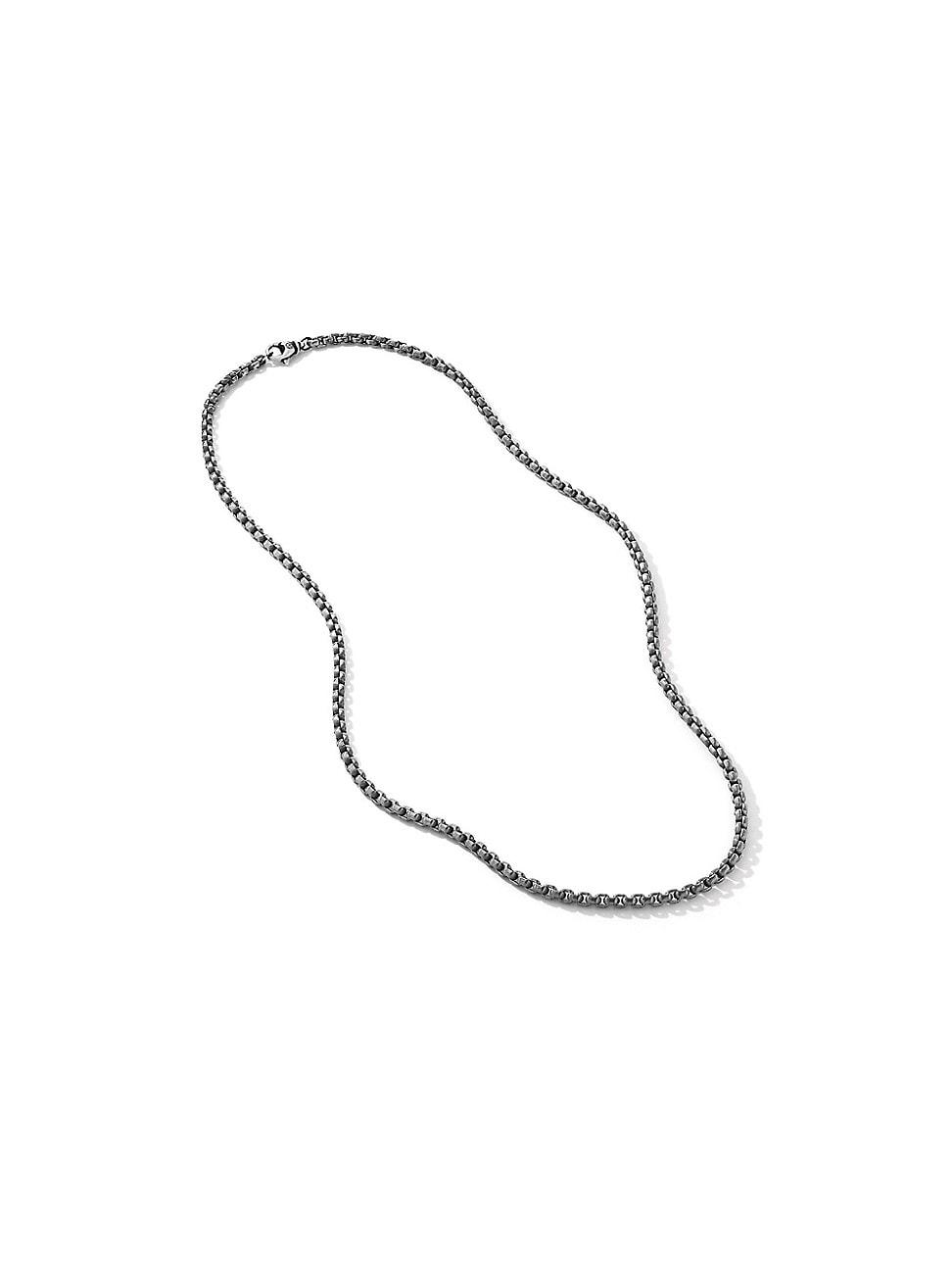 Mens Box Chain Necklace with Grey Titanium Product Image