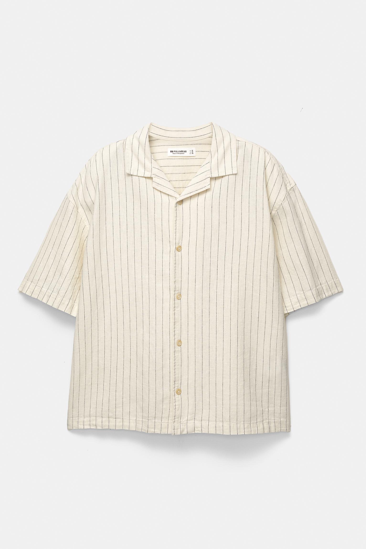 Striped linen blend shirt Product Image