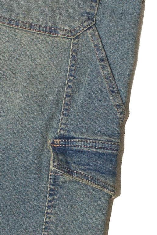 Grunge Wash Cargo Skater Jeans Product Image