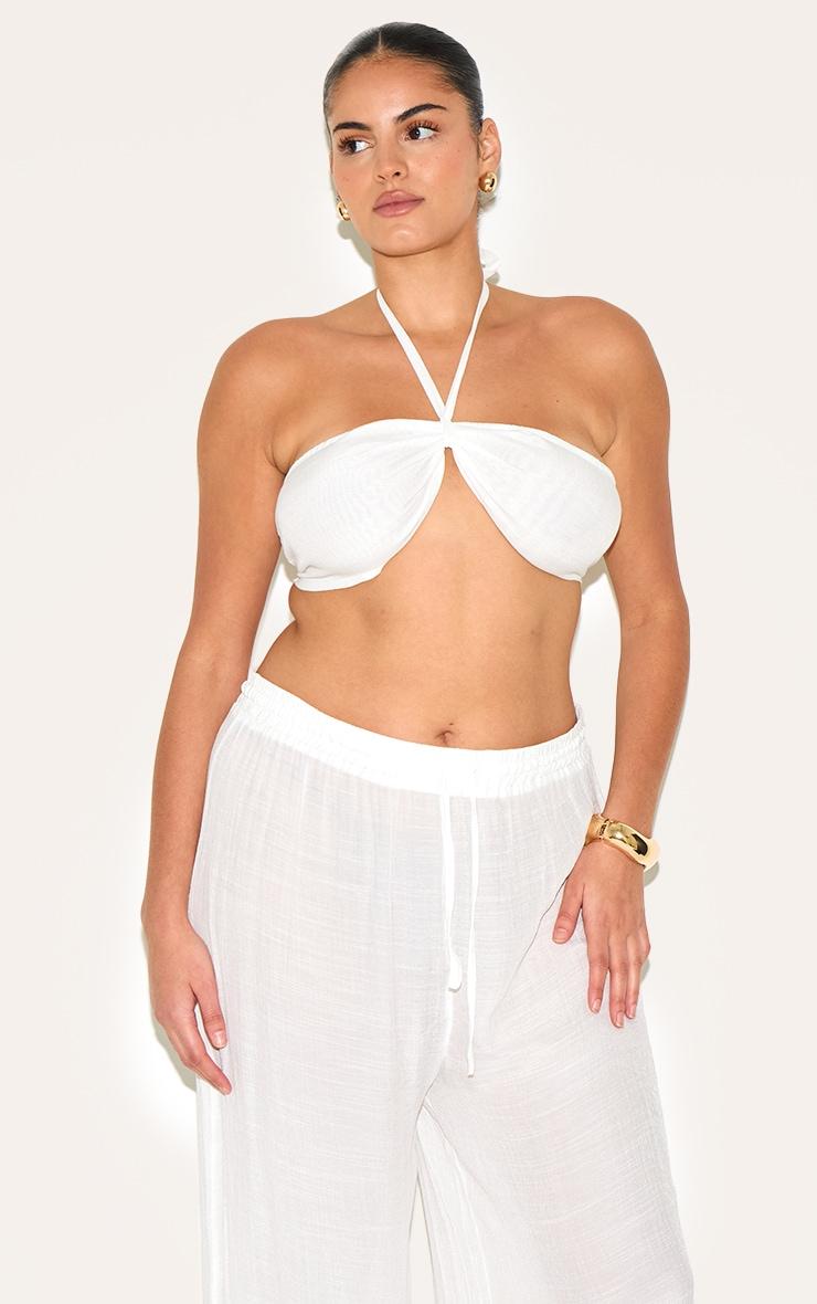 Plus White Pants & Top Set Product Image