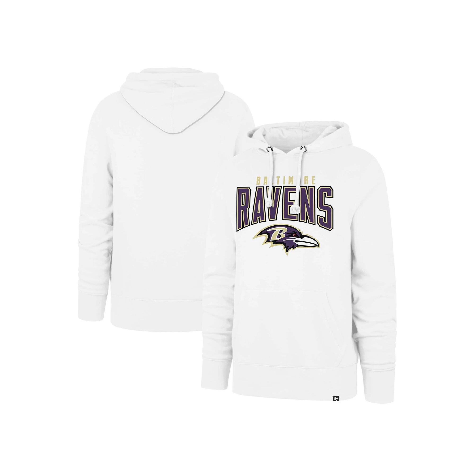Men's '47 White Baltimore Ravens Elements Arch Headline Pullover Hoodie,  Product Image