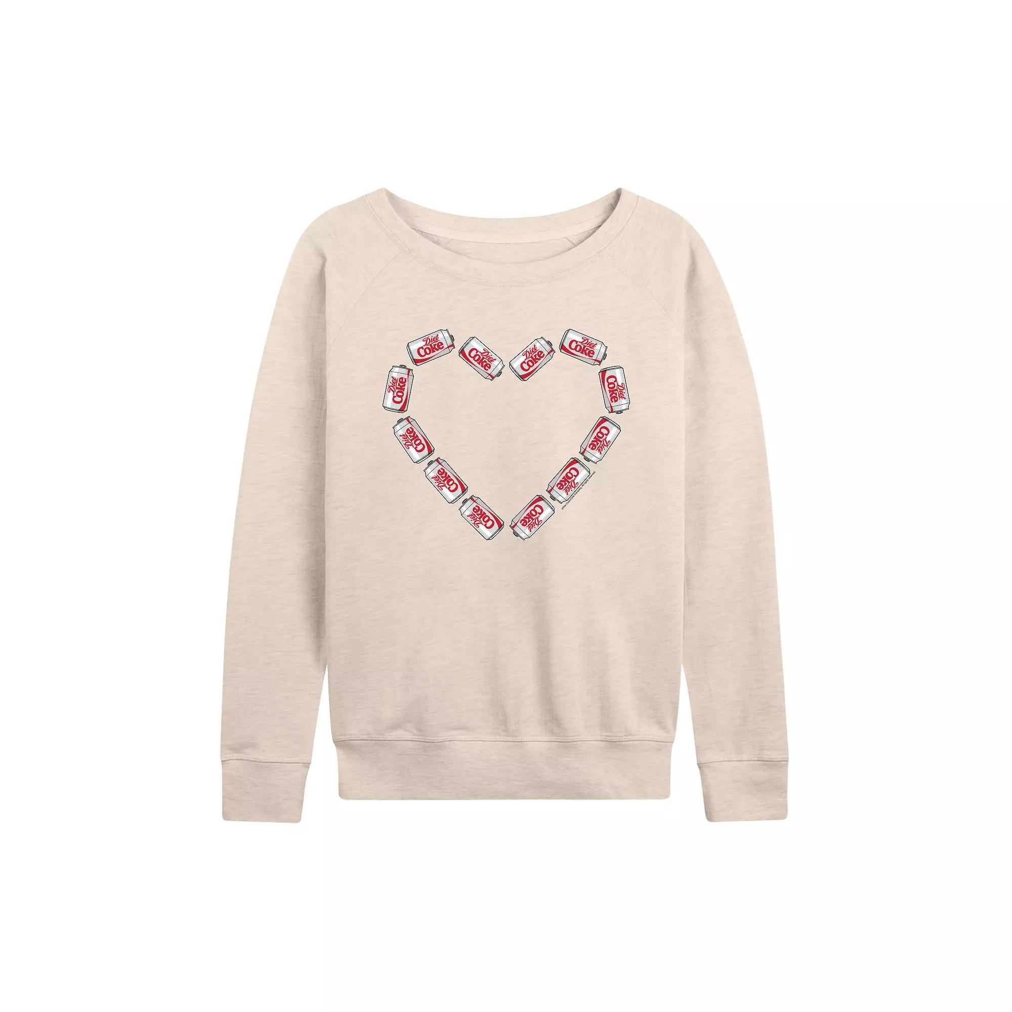 Women's Diet Coke Can Heart French Terry Long Sleeve Tee,  Product Image