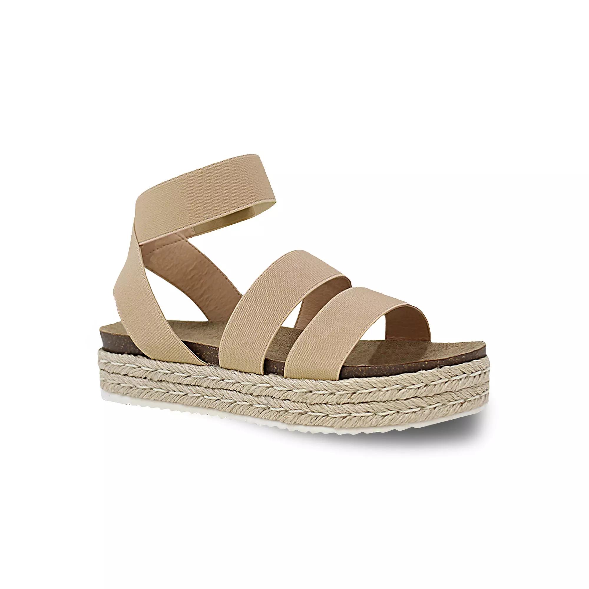 Yoki Chiara 10 Women's Espadrille Platform Sandals, Size: 7, Beige Product Image