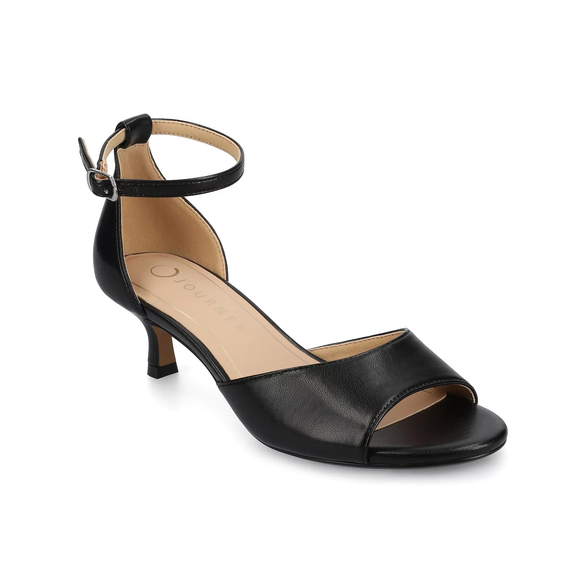 Journee Women's Jezzie Low Heel Ankle Strap Dress Sandals,  Product Image
