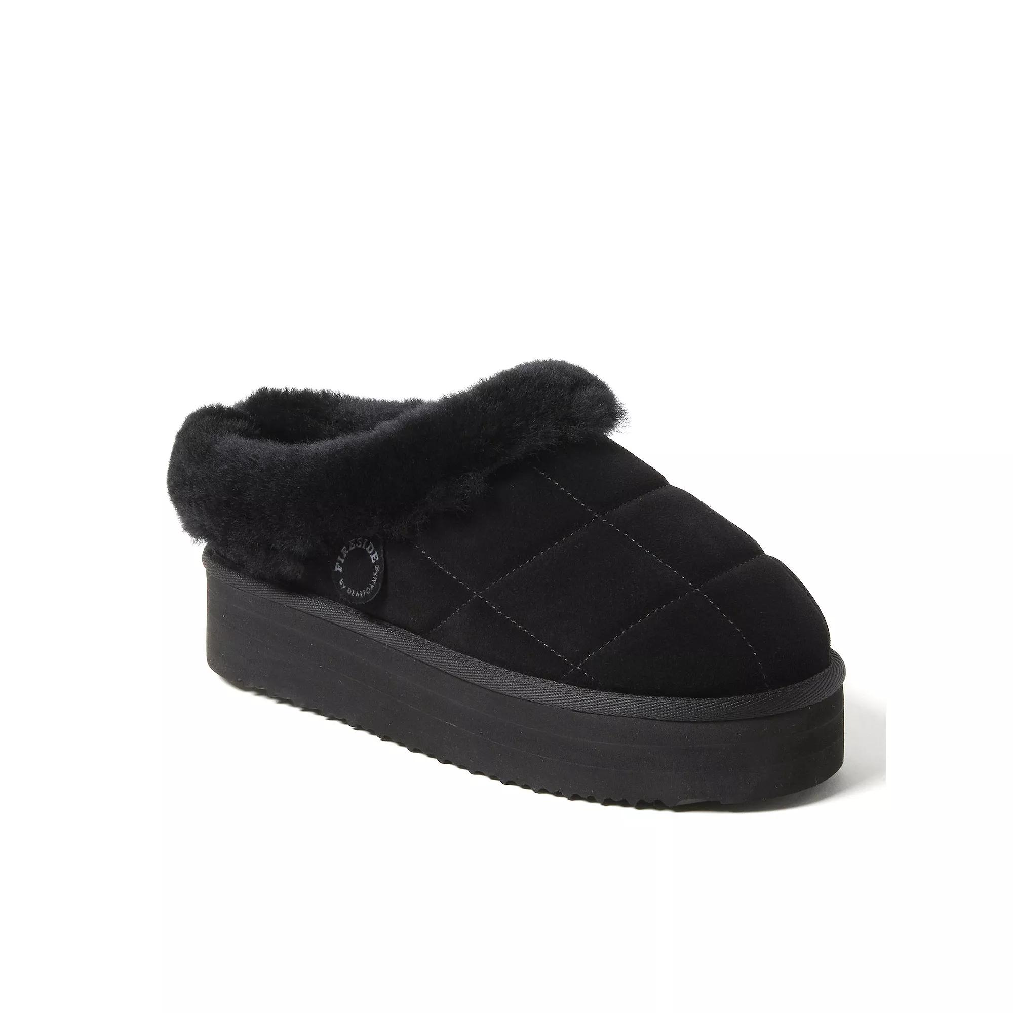 Fireside by Dearfoams Bendigo Women's Puff Platform Suede Clog Slippers,  Product Image