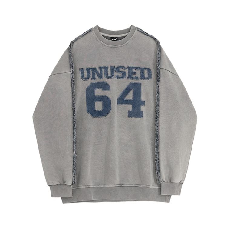 RT No. 11369 GRAY EMBROIDERED PULLOVER SWEATER Product Image