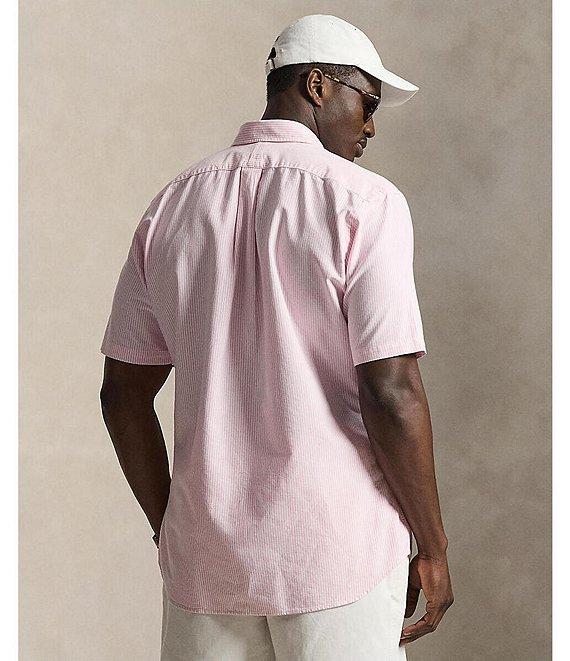 Polo Ralph Lauren Big & Tall Classic Fit Stripe Oxford Short Sleeve Woven Shirt Product Image