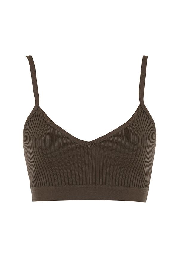 Evie  brown bandage bralette - sale Product Image