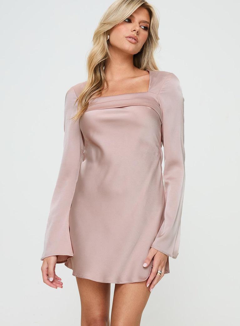 Phillipa Long Sleeve Mini Dress Pink Product Image