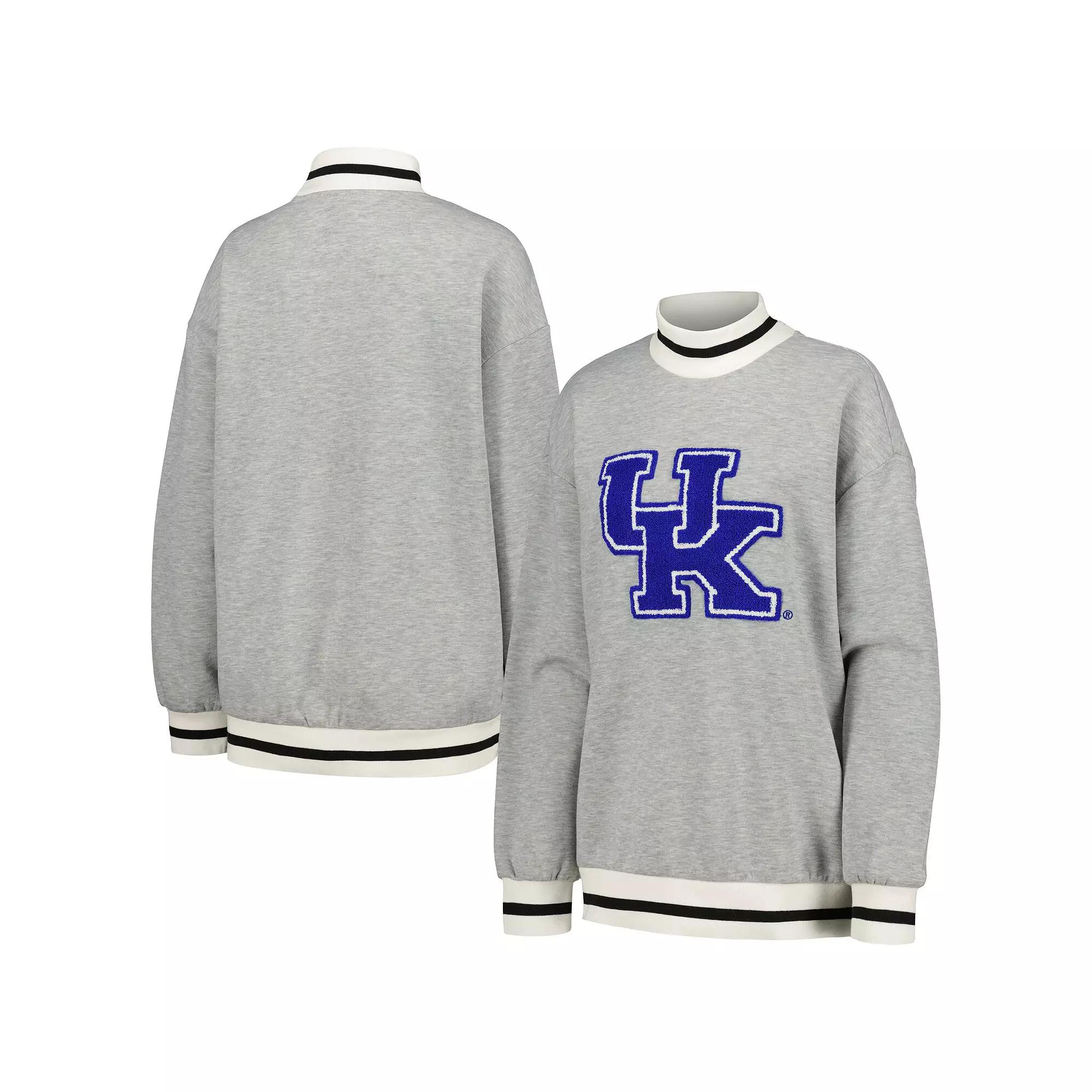 Women's Gameday Couture Ash Kentucky Wildcats In It To Win It Sporty Mock Neck Pullover Sweatshirt, Size: XL, Black Product Image