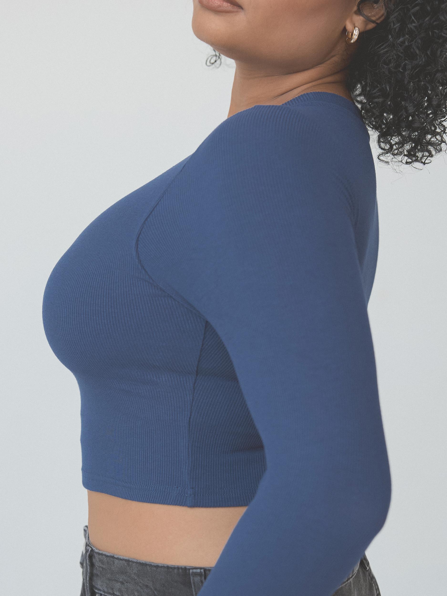 Ribbed Crew Neck Long Sleeve Crop Product Image