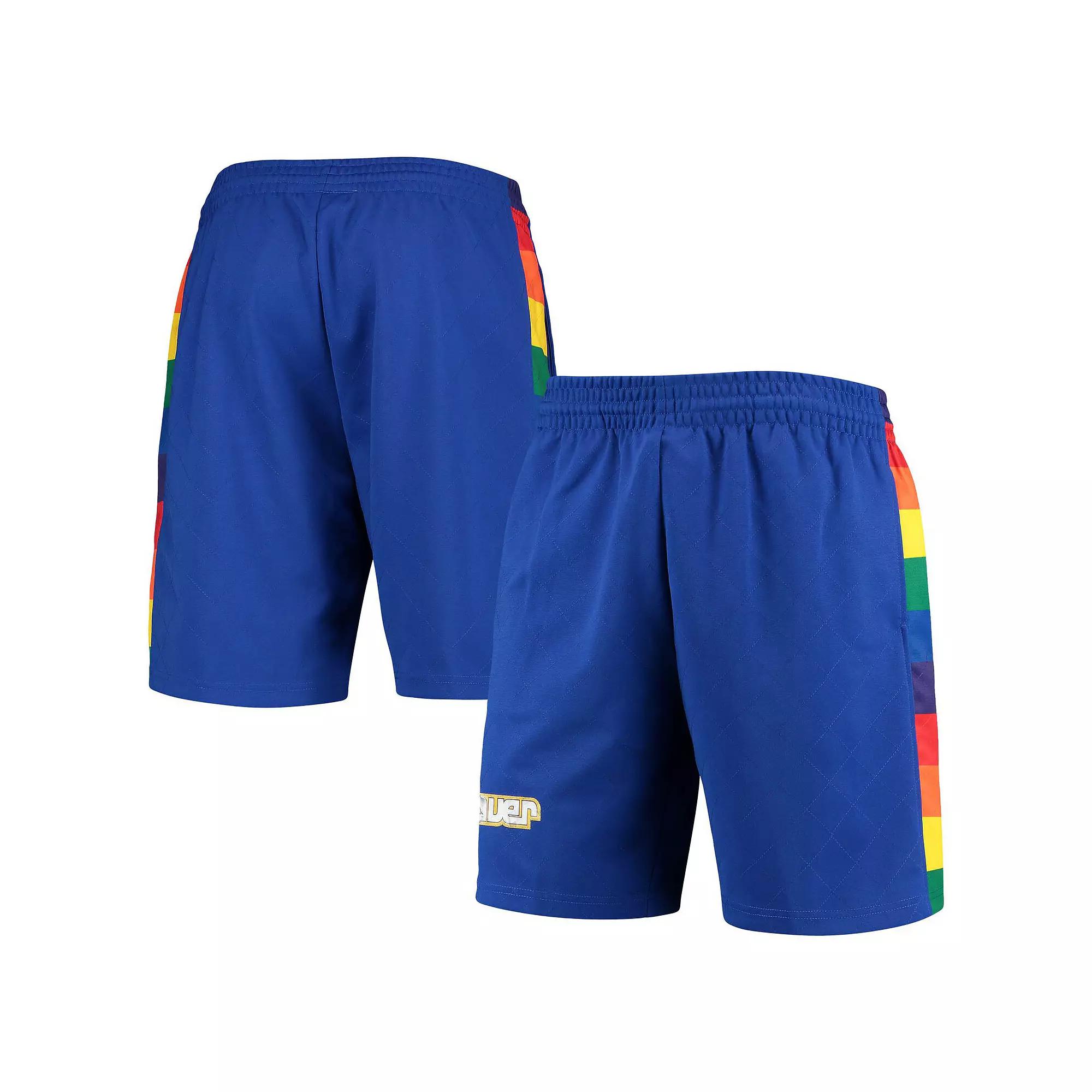 Men's Mitchell & Ness Blue Denver Nuggets 1991 Hardwood Classics 75th Anniversary Swingman Shorts,  Product Image