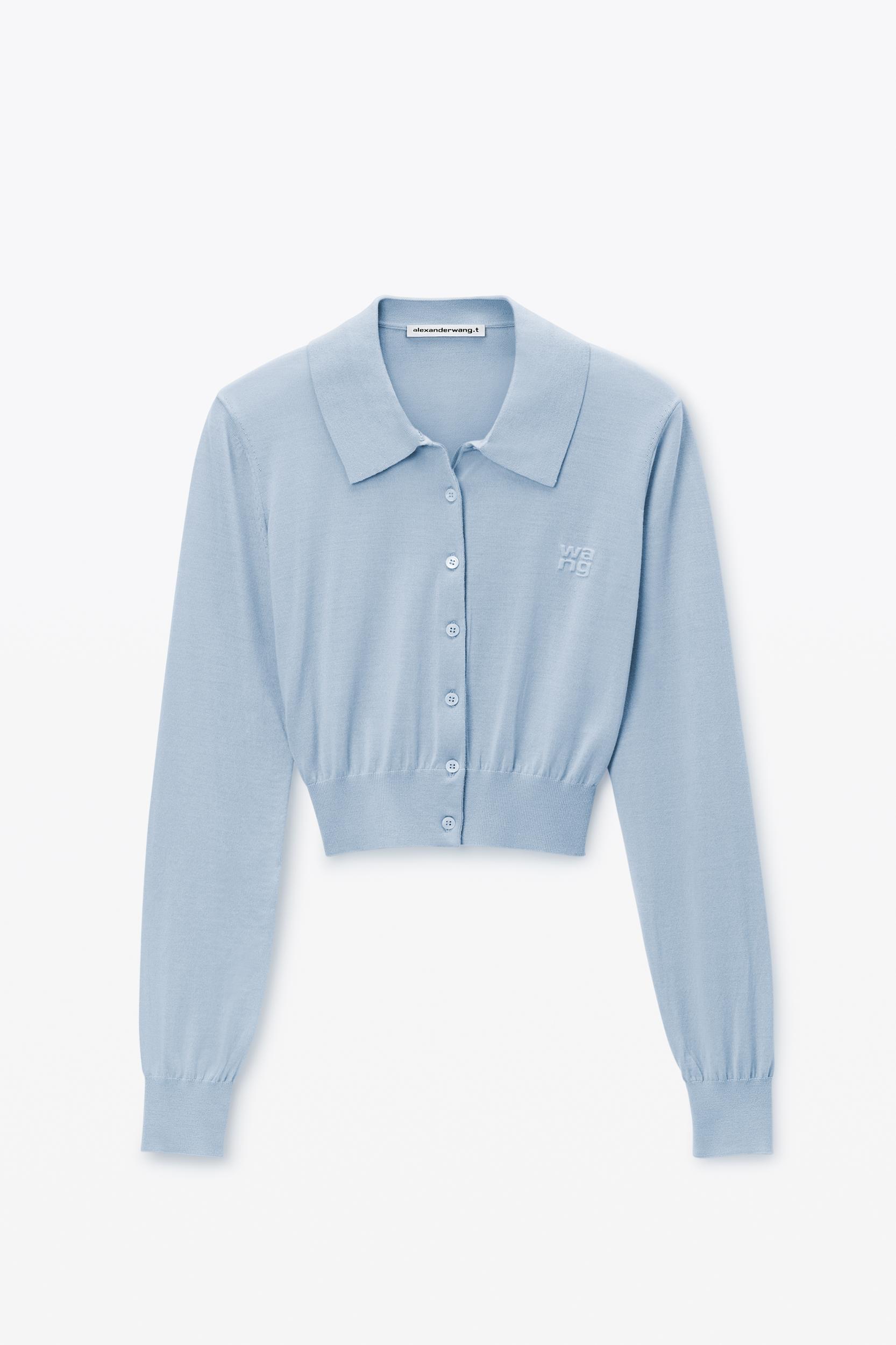 High-frequency Stacked Logo Cardigan In Merino Wool Product Image