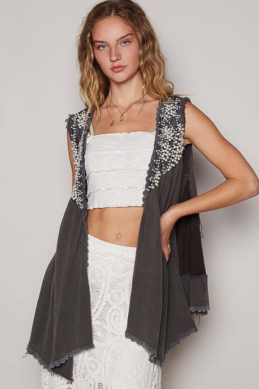 Sleeveless Cardigan Top Product Image