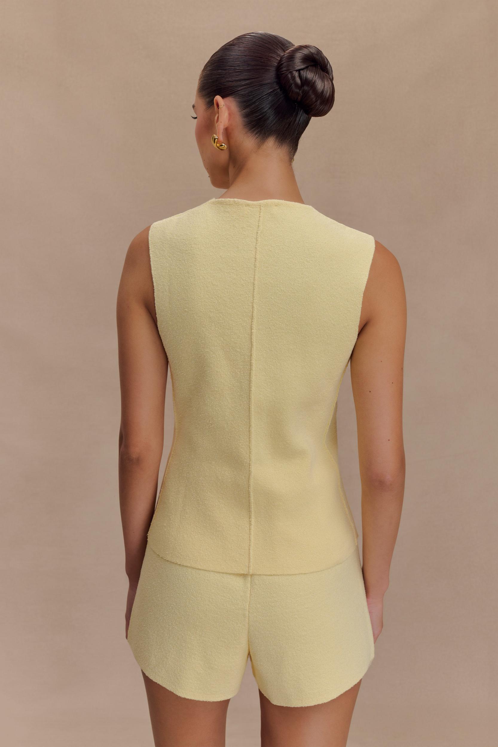 Malika Knit Shorts - Lemon Product Image