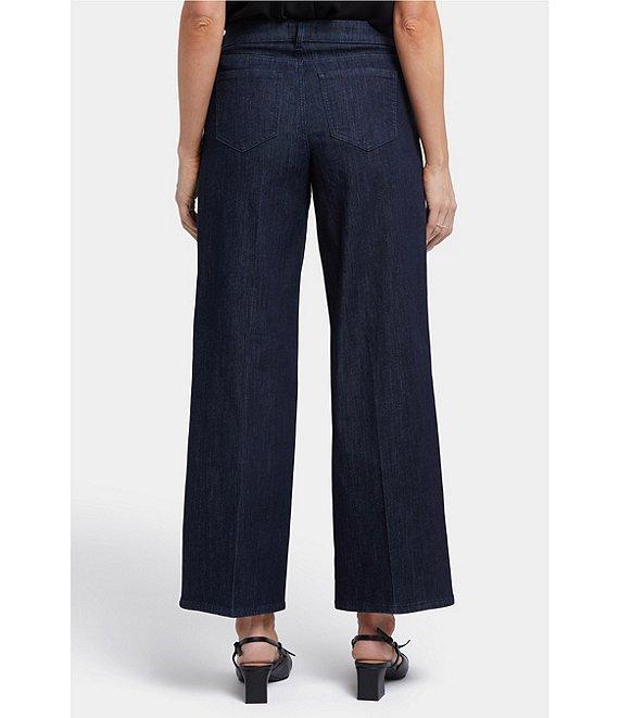 NYDJ Teresa Pleated Wide Leg High Rise Ankle Jeans Product Image