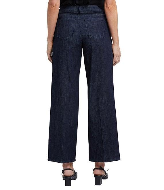 NYDJ Teresa Pleated Wide Leg High Rise Ankle Jeans Product Image
